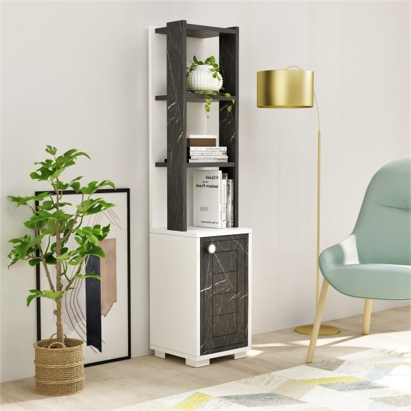 Canard kirjahylly - Valkoinen/musta marmori Canard kirjahylly - Valkoinen/musta marmori