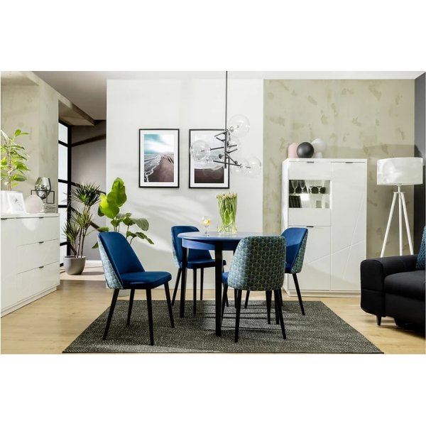 Lucan 2 ruokapöytää 95-195 x 95 cm - Sininen/musta Lucan 2 ruokapöytää 95-195 x 95 cm - Sininen/musta