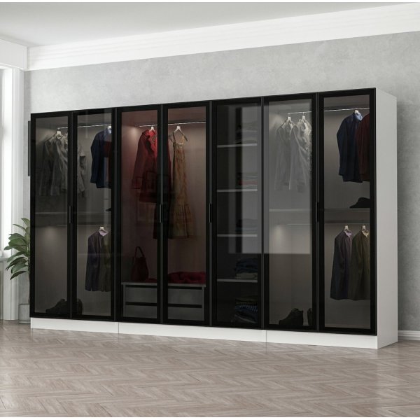 Cavolo vaatekaappi 315 cm, variantti A - valkoinen Cavolo vaatekaappi 315 cm, variantti A - valkoinen