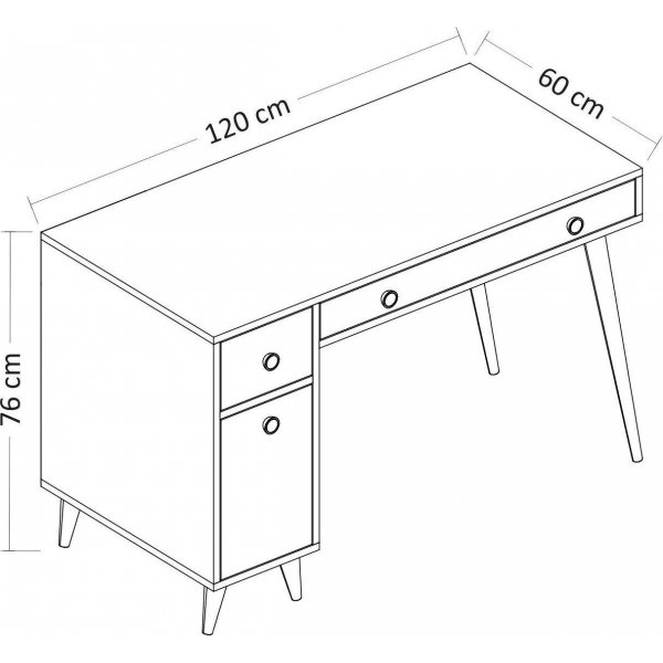 Inertti työpöytä 120x60 cm - Valkoinen/tammi Inertti työpöytä 120x60 cm - Valkoinen/tammi