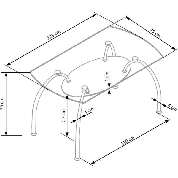 Colin-lasipöytä - läpinäkyvä Colin-lasipöytä - läpinäkyvä