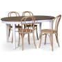Skagen elintarvikeryhm; ruokapyt 160/210x90 cm - Valkoinen/ruskea ljytty tammi ja 4 Danderyd No.18 tuolia Whitewash