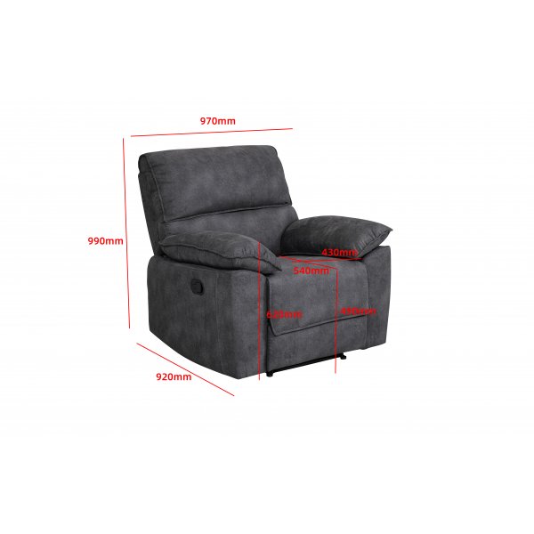 Coventry lepotuoli manuaalisella mekanismilla - harmaa mikrokuitu + Huonekalujen jalat