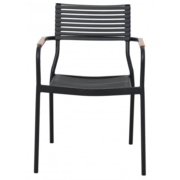 Ruokailuryhm 6 tuolia ja ruokapyt 180 x 100 cm musta/luonnonvrinen - Menton/Pino