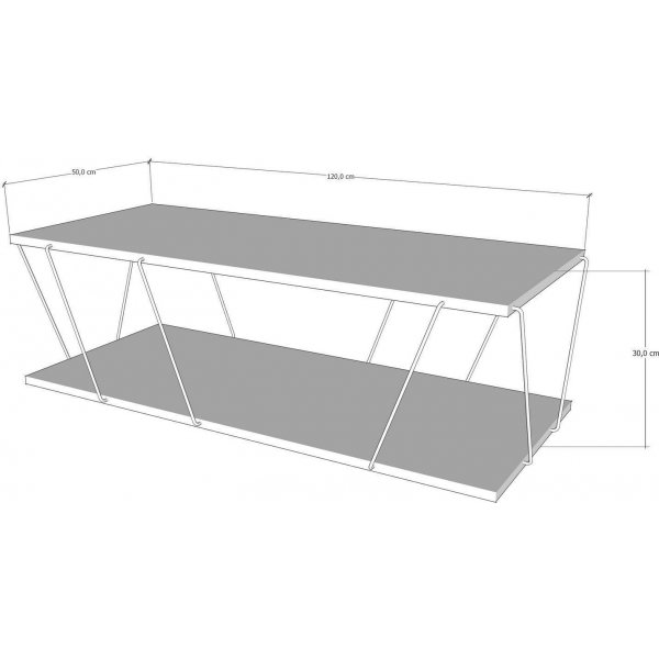 Labranda sohvapöytä 120 x 50 cm - Mänty/musta Labranda sohvapöytä 120 x 50 cm - Mänty/musta