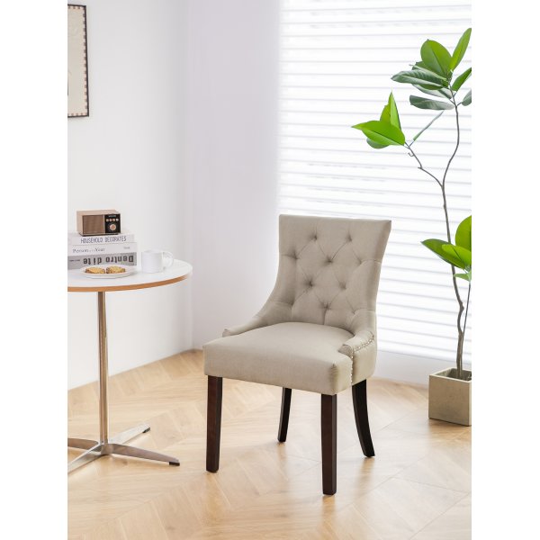 Tuva New Port -tuoli kahvalla - Beige pellava + Huonekalujen tahranpoistoaine Tuva New Port -tuoli kahvalla - Beige pellava + Huonekalujen tahranpoistoaine