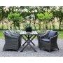 Ruokailuryhm Scottsdale Pyt 150 cm Shabby Chic harmaa sislten 4 Mercury-nojatuolia harmaata synteettist rottinkia