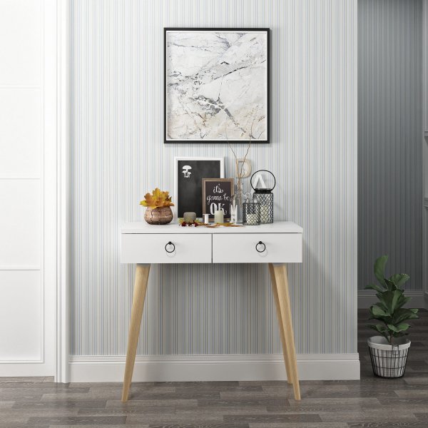 Arden relief pöytä 72/100 x 35 cm - Valkoinen Arden relief pöytä 72/100 x 35 cm - Valkoinen