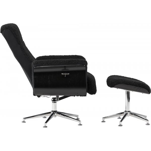 Hagön lepotuoli jalustalla - musta / kromi + Huonekalujen puhdistus Hagön lepotuoli jalustalla - musta / kromi + Huonekalujen puhdistus