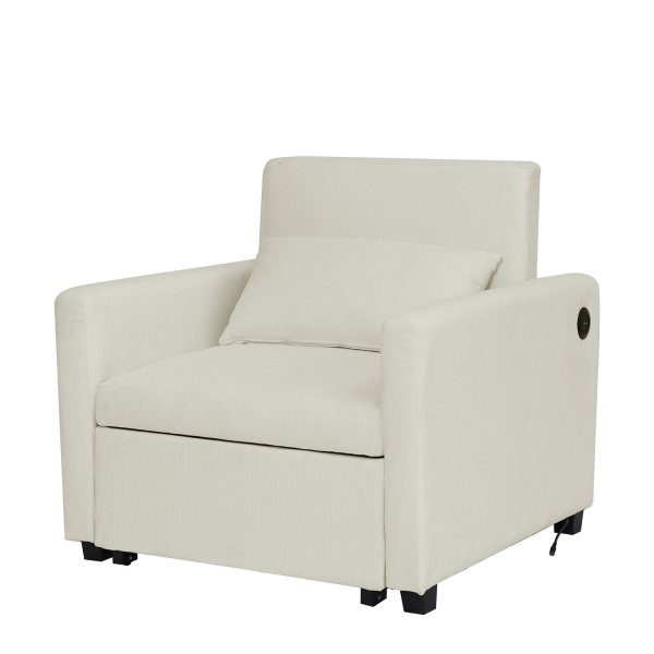 Nojatuolisänky Sollefteå - Beige sametti | 81 cm leveä Nojatuolisänky Sollefteå - Beige sametti | 81 cm leveä