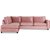 Brandy Lounge -sohva avoin pty vasen - Dusty Pink (Sametti)