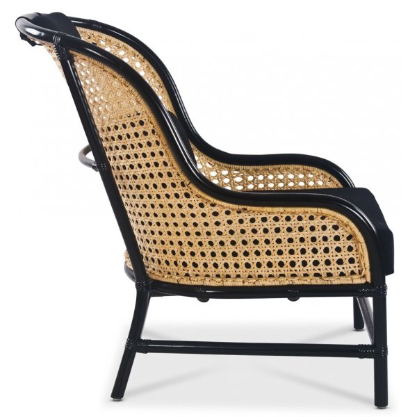 Anton musta nojatuoli rottinkia + Huonekalujen tahranpoistoaine