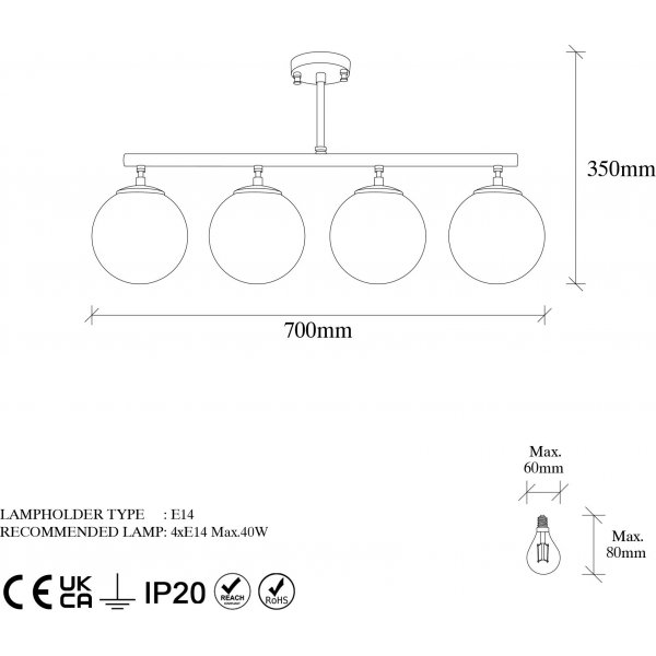 Viisattu kattovalaisin 10441 - Vintage Viisattu kattovalaisin 10441 - Vintage
