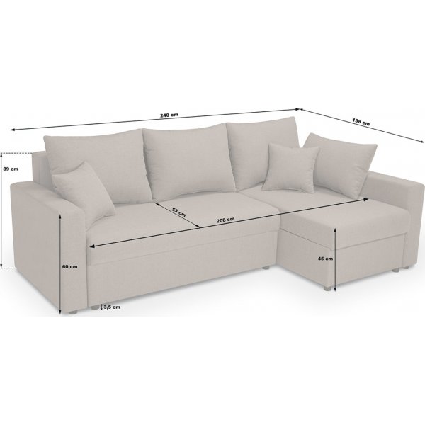 Zemek vuodesohva - musta