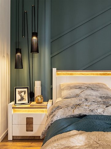 Alameda y�p�yt� - Valkoinen/tammi