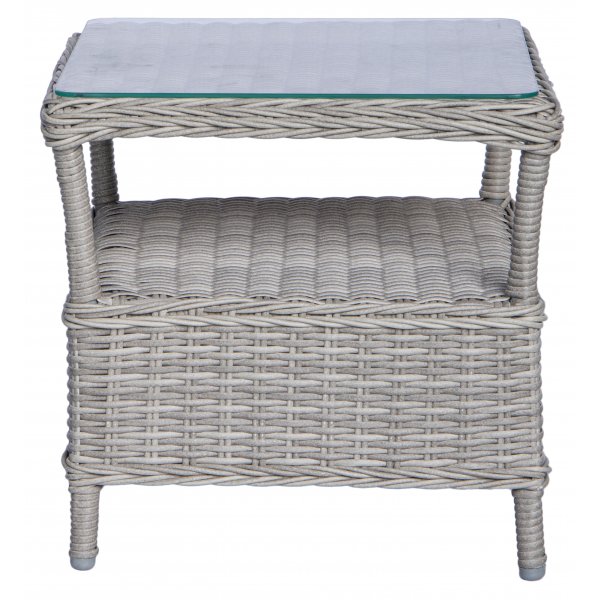 Parvekeryhm 2 tuolilla ja pydll 48 x 48 cm harmaa/rottinki - Tor/Jacksonville