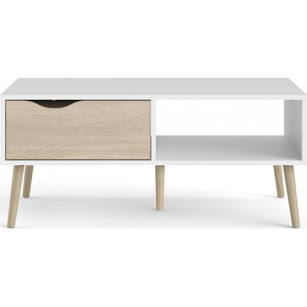 Oslo sohvapöytä 99 x 39 cm - Valkoinen/tammi Oslo sohvapöytä 99 x 39 cm - Valkoinen/tammi
