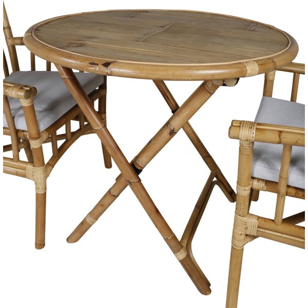 Cane ulkoruokailuryhmä 2 Cane-tuolilla - Natural/Sand beige Cane ulkoruokailuryhmä 2 Cane-tuolilla - Natural/Sand beige