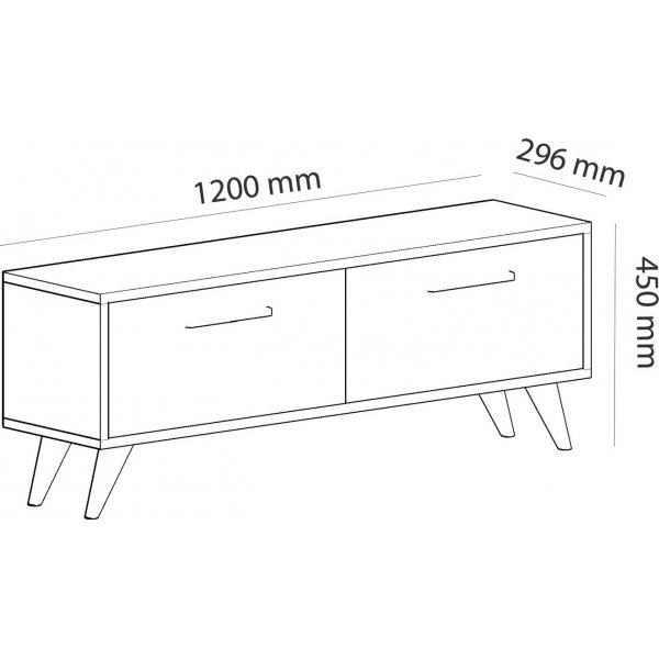 Melisa mediapenkki - Sapphire tammi/valkoinen Melisa mediapenkki - Sapphire tammi/valkoinen