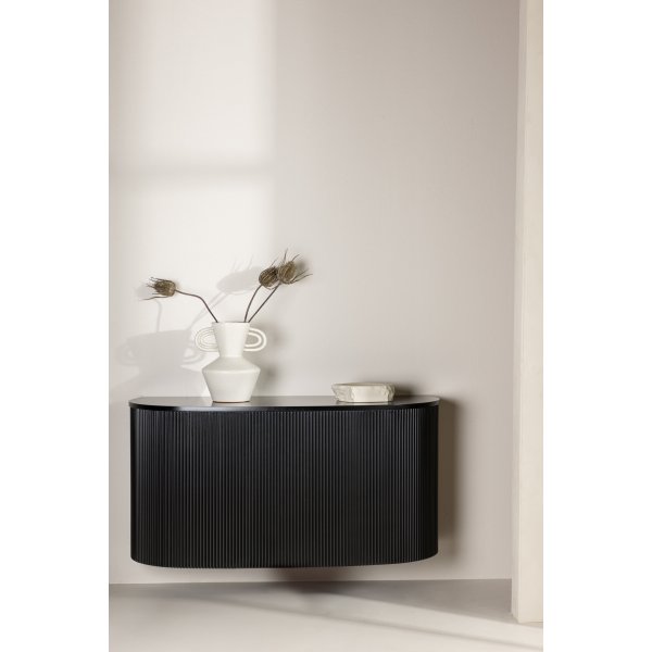 Seinlle ripustettava Loca-sivupyt 120 x 45 cm - Musta