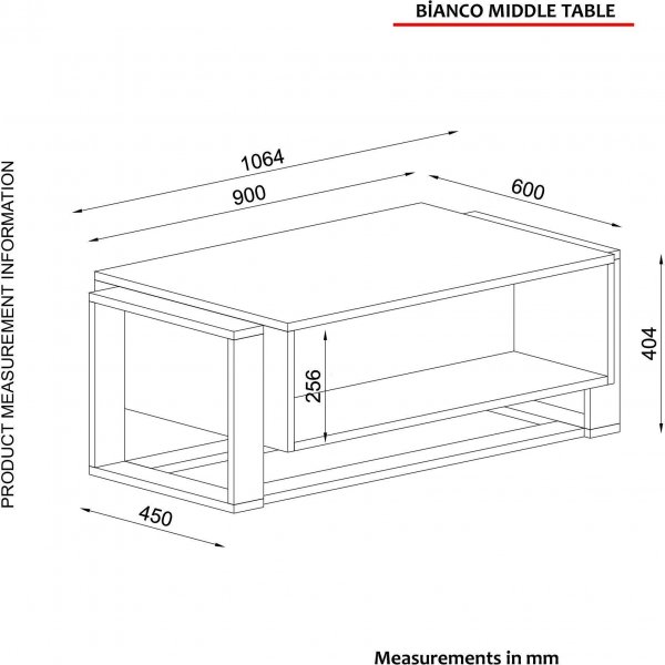 Bianco sohvapöytä 106,4 x 60 cm - Musta/kulta Bianco sohvapöytä 106,4 x 60 cm - Musta/kulta