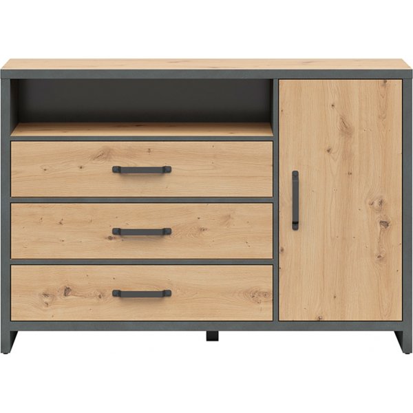 Weston lipasto 131 cm - Artisan tammi/harmaa