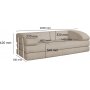 Lincoln 3-istuttava vuodesohva beige vakosametti