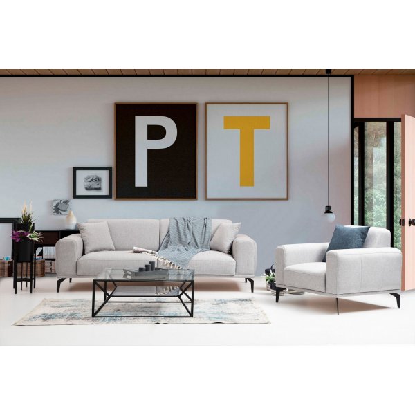 Nikea 2-istuttava sohva - harmaa Nikea 2-istuttava sohva - harmaa