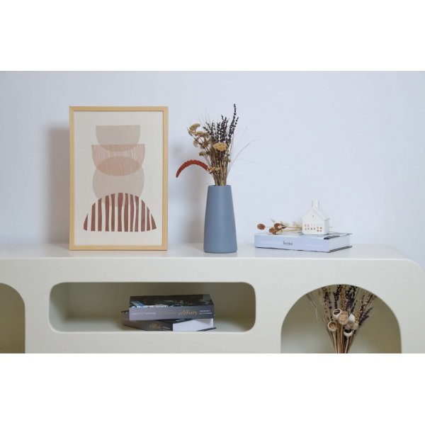 Kartion muotoinen maljakko - harmaa/sininen Kartion muotoinen maljakko - harmaa/sininen