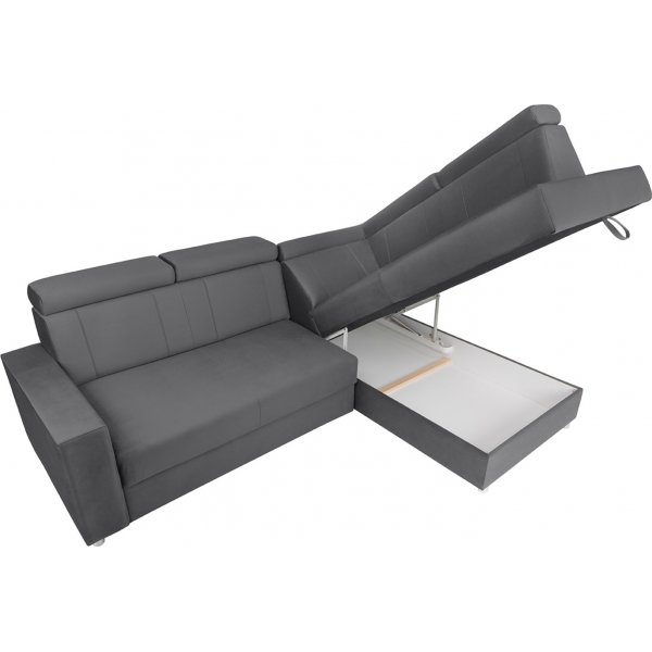 Yksinäinen kulmasohva, jossa avoin pää oikealle - harmaa Yksinäinen kulmasohva, jossa avoin pää oikealle - harmaa