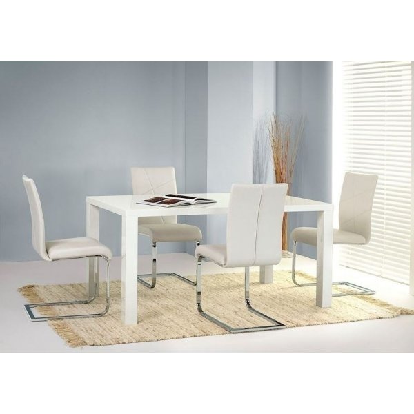 Amber-tuoli - Valkoinen (PU) / Kromi