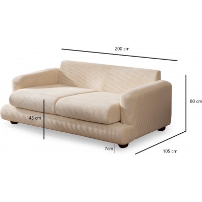 River 2-istuttava sohva - beige