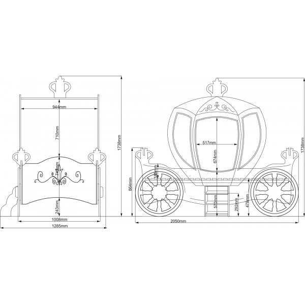 Droska Prinsessa - 90x190 cm Droska Prinsessa - 90x190 cm