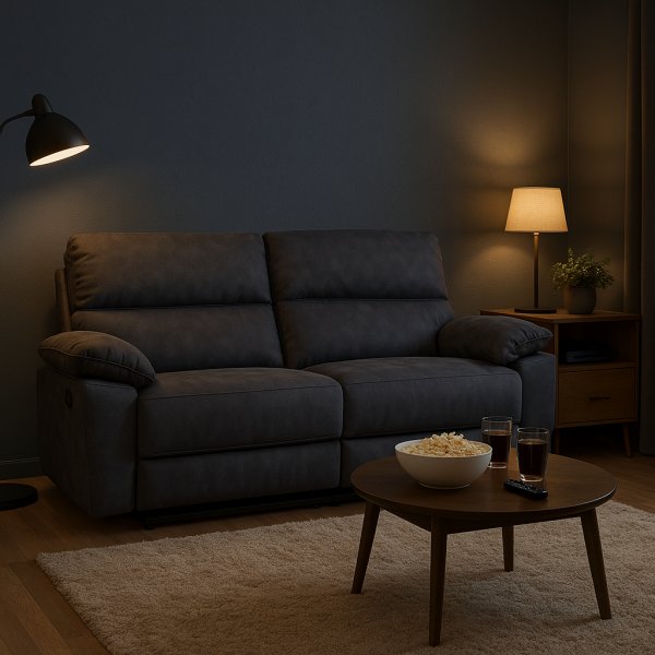 Lepotuolisohva 2:lle, extra leveä, harmaa - 197 cm Lepotuolisohva 2:lle, extra leveä, harmaa - 197 cm