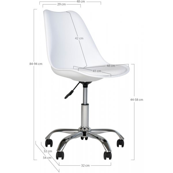 Stavanger Ty�tuoli - Valkoinen/kromi