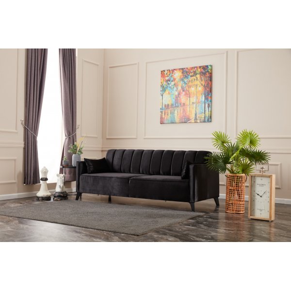3-istuttava vuodesohva - Musta 3-istuttava vuodesohva - Musta