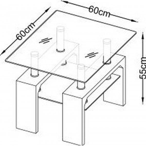 Paisley sohvapöytä 60 cm - Sonoma tammi Paisley sohvapöytä 60 cm - Sonoma tammi