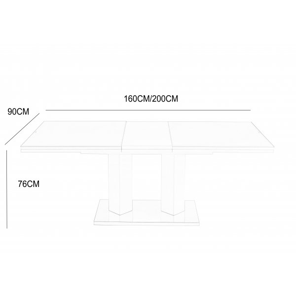 Colombia-ruokapöytä, jatkettava 160-200 cm - Valkoinen Colombia-ruokapöytä, jatkettava 160-200 cm - Valkoinen