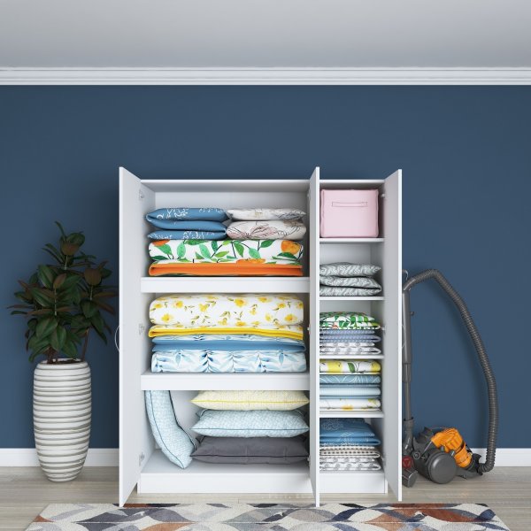 Baden vaatekaappi 5 - valkoinen Baden vaatekaappi 5 - valkoinen