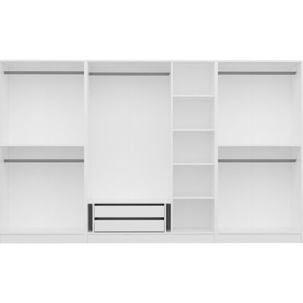 Capeto vaatekaappi 315 cm, variantti A - valkoinen