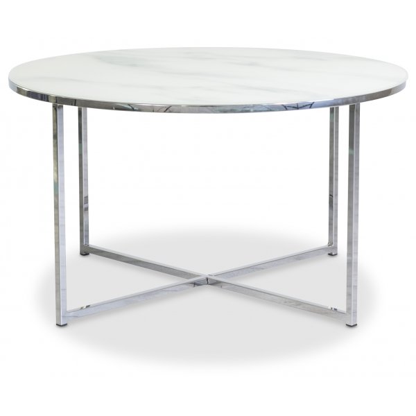 Palasso- pyre sohvapyt 80cm - Kromi / Vaalea marmori