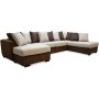 Delux U-sohva, avoin p oikealla - Ruskea/Beige/Vintage