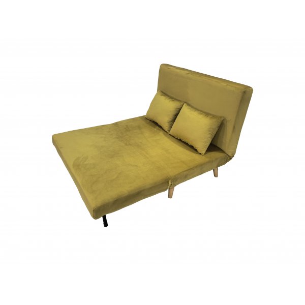 Vuodesohva Helsingborg - Keltainen sametti | 193 cm