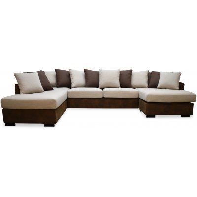 Delux U-sohva, avoin p vasen - ruskea/beige/vintage