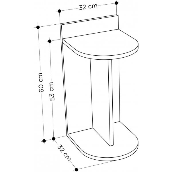Dom-sivupyt 32 x 32 cm - Antrasiitti/valkoinen
