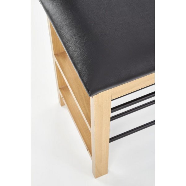 Veronika - Penkki säilytystilalla Musta (PU) / Puu Veronika - Penkki säilytystilalla Musta (PU) / Puu