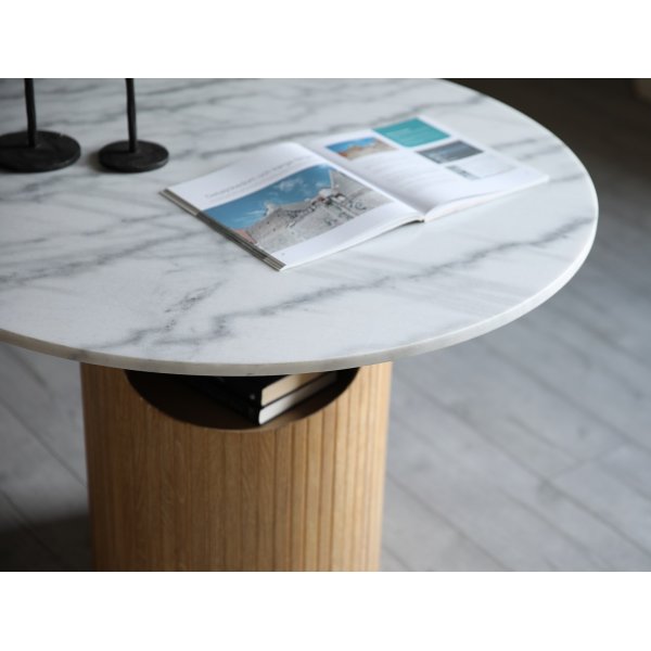 Arto pyre sohvapydn korkeus 60 cm - Whitewash / Valkoinen marmori