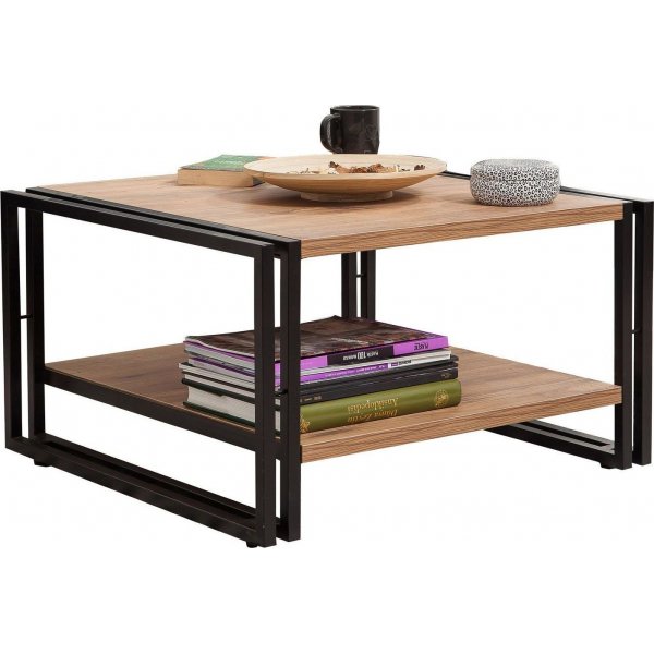 Cosmo Arena sohvapöytä 70 x 70 cm - Mänty/musta Cosmo Arena sohvapöytä 70 x 70 cm - Mänty/musta