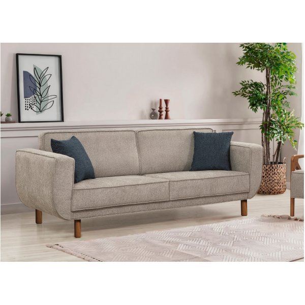 Berjer 3-istuttava vuodesohva - harmaa/pähkinä Berjer 3-istuttava vuodesohva - harmaa/pähkinä