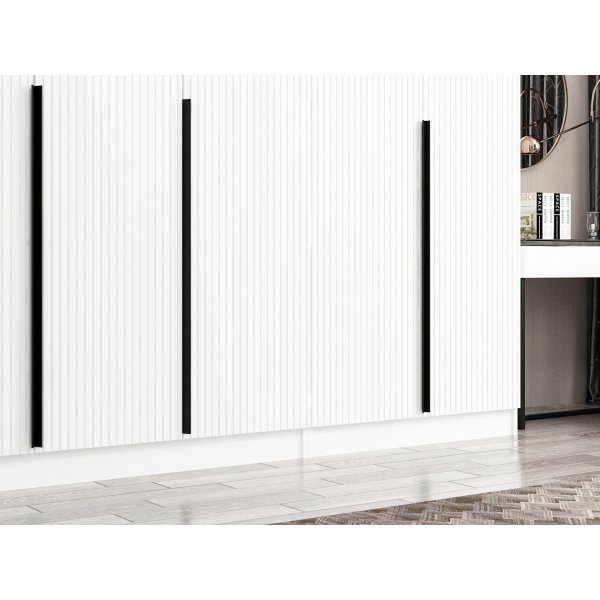 Cikani vaatekaappi 315x52x210 cm, variantti A - Valkoinen